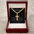 Load image into Gallery viewer, Personalized To My Boyfriend Cross with Cuban Link Chain
