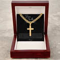 Load image into Gallery viewer, Personalized Promise Necklace Cross with Cuban Link Chain
