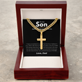 Load image into Gallery viewer, Personalized To My Son Cross with Cuban Link Chain
