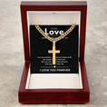 Load image into Gallery viewer, Personalized To My Love Cross with Cuban Link Chain
