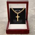Load image into Gallery viewer, Personalized To My Man Cross with Cuban Link Chain
