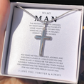 Load image into Gallery viewer, To My Man Cross Necklace with Snake Chain
