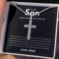 Load image into Gallery viewer, To My Son Artisan Cross Necklace with Snake Chain
