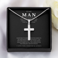 Load image into Gallery viewer, To My Man Cross Necklace with Snake Chain
