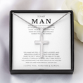 Load image into Gallery viewer, To My Man Cross Necklace with Snake Chain
