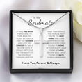 Load image into Gallery viewer, To My Soulmate Artisan Cross Necklace with Snake Chain
