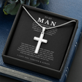 Load image into Gallery viewer, To My Man Cross Necklace with Snake Chain

