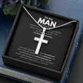 Load image into Gallery viewer, To My Man Artisan Cross Necklace with Snake Chain
