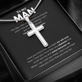 Load image into Gallery viewer, To My Man Artisan Cross Necklace with Snake Chain
