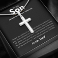 Load image into Gallery viewer, To My Son Artisan Cross Necklace with Snake Chain
