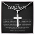 Load image into Gallery viewer, To My Soulmate Cross Necklace with Snake Chain
