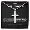 Load image into Gallery viewer, To My Soulmate Artisan Cross Necklace with Snake Chain
