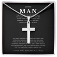 Load image into Gallery viewer, To My Man Cross Necklace with Snake Chain
