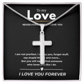 Load image into Gallery viewer, To My Love Artisan Cross Necklace with Snake Chain

