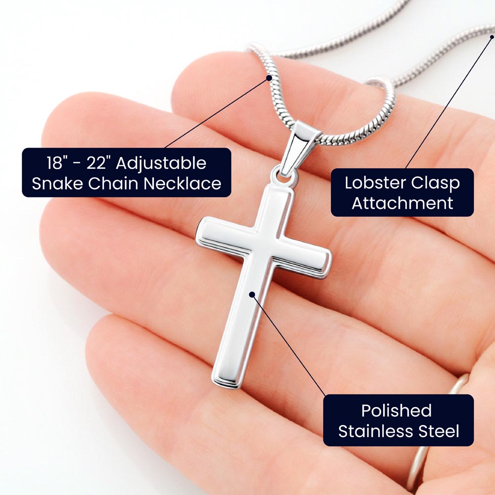 To My Soulmate Artisan Cross Necklace with Snake Chain