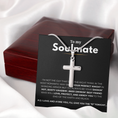 Load image into Gallery viewer, To My Soulmate Artisan Cross Necklace with Snake Chain
