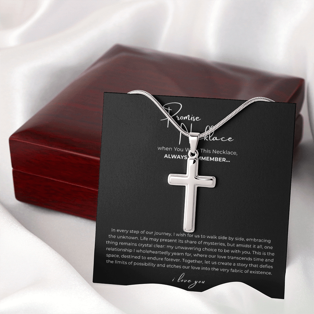 Promise Cross Necklace with Snake Chain