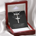 Load image into Gallery viewer, To My Man Artisan Cross Necklace with Snake Chain
