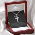 Load image into Gallery viewer, Promise Cross Necklace with Snake Chain
