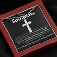 Load image into Gallery viewer, To My Soulmate Artisan Cross Necklace with Snake Chain
