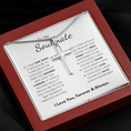 Load image into Gallery viewer, To My Soulmate Artisan Cross Necklace with Snake Chain
