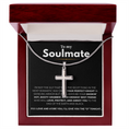 Load image into Gallery viewer, To My Soulmate Artisan Cross Necklace with Snake Chain
