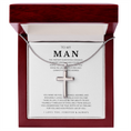 Load image into Gallery viewer, To My Man Cross Necklace with Snake Chain
