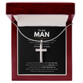 Load image into Gallery viewer, To My Man Artisan Cross Necklace with Snake Chain
