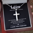 Load image into Gallery viewer, To My Love Artisan Cross Necklace with Snake Chain
