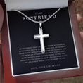 Load image into Gallery viewer, To My Boyfriend Cross Necklace with Snake Chain
