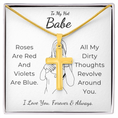 Load image into Gallery viewer, To My Hot Babe Artisan Cross Necklace with Snake Chain
