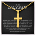 Load image into Gallery viewer, To My Soulmate Cross Necklace with Snake Chain
