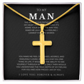 Load image into Gallery viewer, To My Man Cross Necklace with Snake Chain
