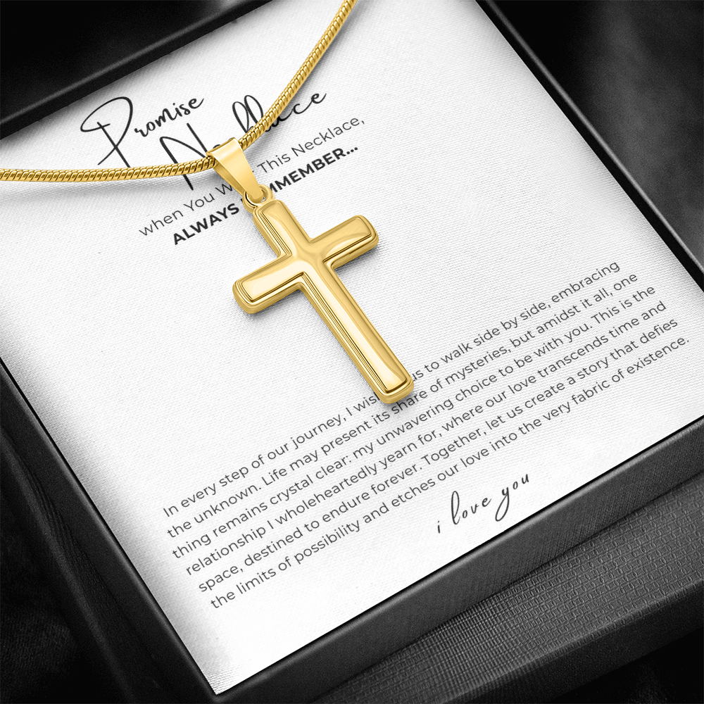 Promise Cross Necklace with Snake Chain