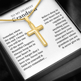 Load image into Gallery viewer, To My Dearest Grandson Artisan Cross Necklace with Snake Chain

