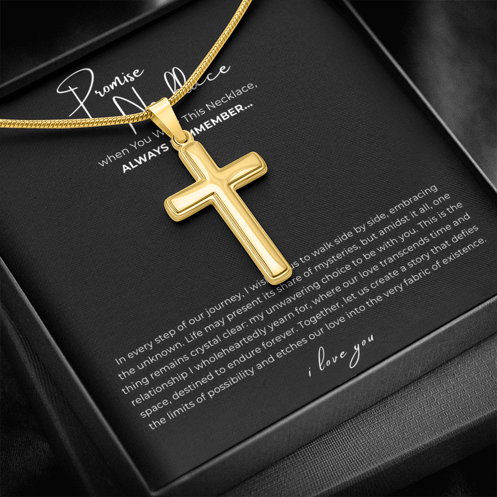 Promise Cross Necklace with Snake Chain