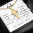 Load image into Gallery viewer, To My Hot Babe Artisan Cross Necklace with Snake Chain
