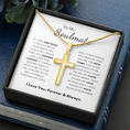 Load image into Gallery viewer, To My Soulmate Artisan Cross Necklace with Snake Chain
