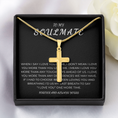 Load image into Gallery viewer, To My Soulmate Cross Necklace with Snake Chain
