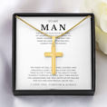 Load image into Gallery viewer, To My Man Cross Necklace with Snake Chain
