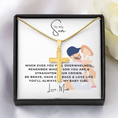 Load image into Gallery viewer, To My Son Artisan Cross Necklace with Snake Chain
