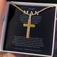 Load image into Gallery viewer, To My Man Cross Necklace with Snake Chain
