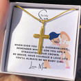 Load image into Gallery viewer, To My Son Artisan Cross Necklace with Snake Chain
