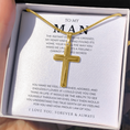 Load image into Gallery viewer, To My Man Cross Necklace with Snake Chain
