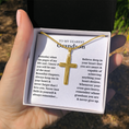 Load image into Gallery viewer, To My Dearest Grandson Artisan Cross Necklace with Snake Chain
