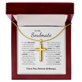 Load image into Gallery viewer, To My Soulmate Artisan Cross Necklace with Snake Chain
