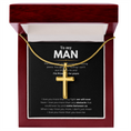 Load image into Gallery viewer, To My Man Artisan Cross Necklace with Snake Chain
