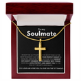 Load image into Gallery viewer, To My Soulmate Artisan Cross Necklace with Snake Chain
