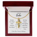 Load image into Gallery viewer, To My Hot Babe Artisan Cross Necklace with Snake Chain
