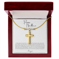 Load image into Gallery viewer, Promise Cross Necklace with Snake Chain
